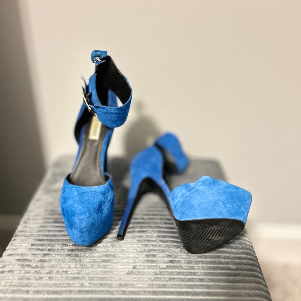 Steve Madden Blue Suede Women's Platform Heels